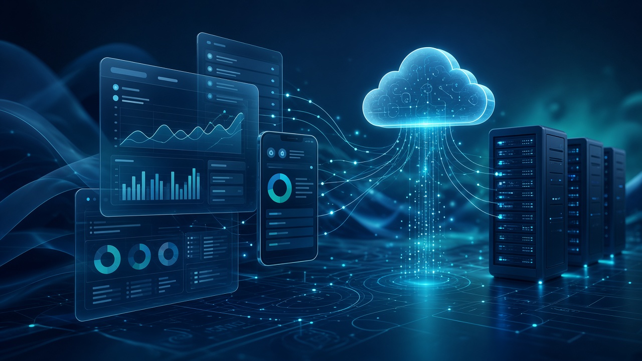Abstract visualization of cloud engineering and SaaS delivery
